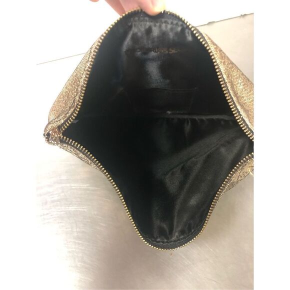 Victoria’s Secret Women’s Gold Shimmery Zip Up Makeup Cosmetic Bag - Picture 4 of 6
